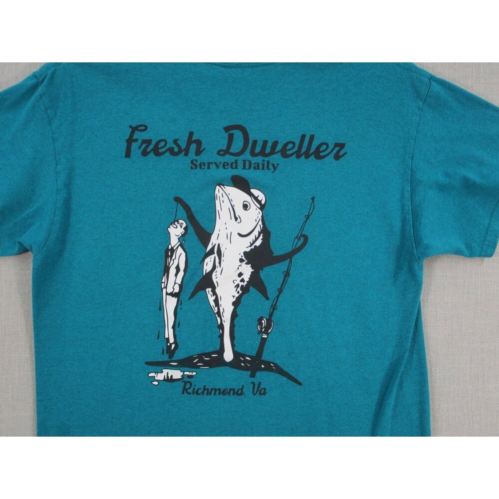 Gildan Teal "Cellar Dwellers" Graphic T-Shirt L‎ Heavy Cotton